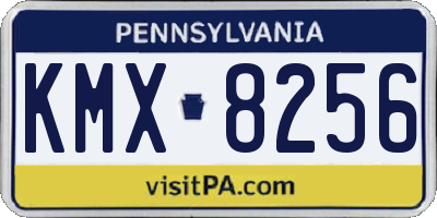 PA license plate KMX8256
