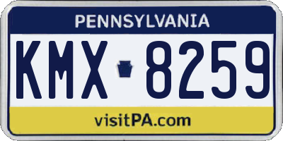 PA license plate KMX8259