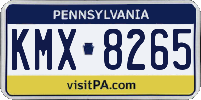 PA license plate KMX8265