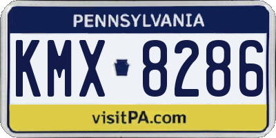 PA license plate KMX8286