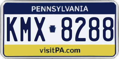 PA license plate KMX8288