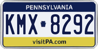 PA license plate KMX8292