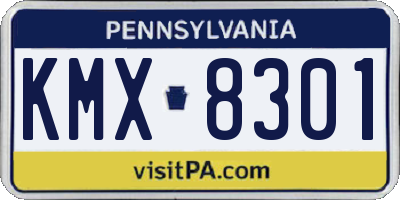 PA license plate KMX8301