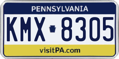 PA license plate KMX8305