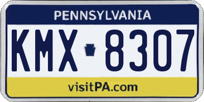 PA license plate KMX8307