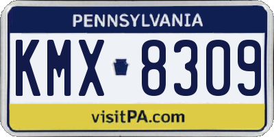 PA license plate KMX8309