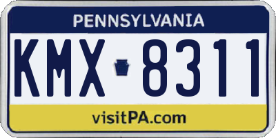 PA license plate KMX8311