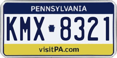 PA license plate KMX8321