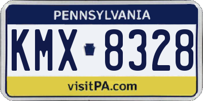 PA license plate KMX8328