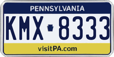 PA license plate KMX8333