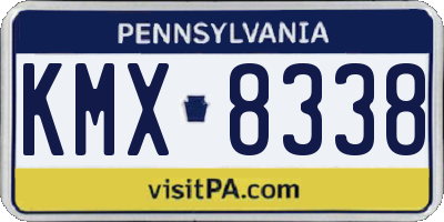 PA license plate KMX8338