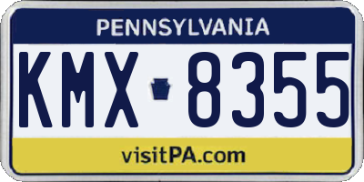 PA license plate KMX8355