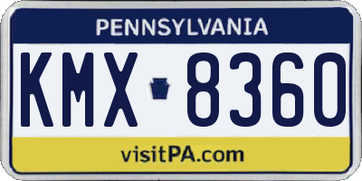 PA license plate KMX8360
