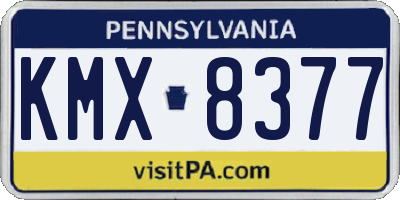 PA license plate KMX8377