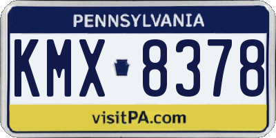 PA license plate KMX8378