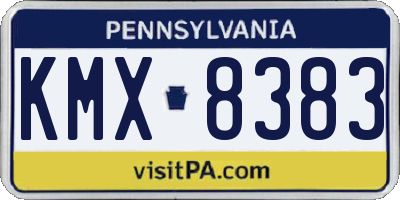 PA license plate KMX8383