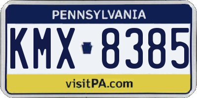 PA license plate KMX8385