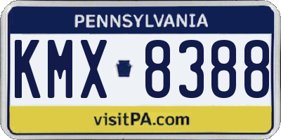 PA license plate KMX8388