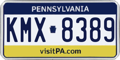 PA license plate KMX8389