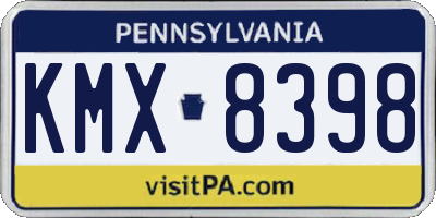 PA license plate KMX8398