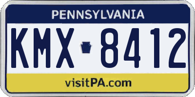 PA license plate KMX8412
