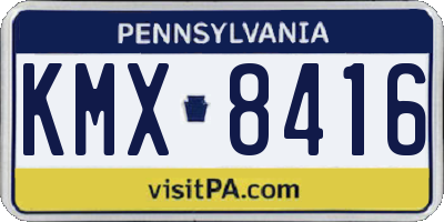 PA license plate KMX8416