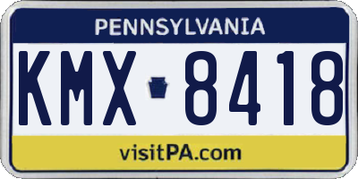 PA license plate KMX8418