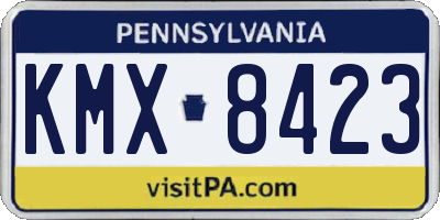 PA license plate KMX8423