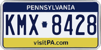 PA license plate KMX8428