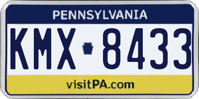 PA license plate KMX8433