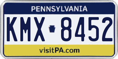 PA license plate KMX8452