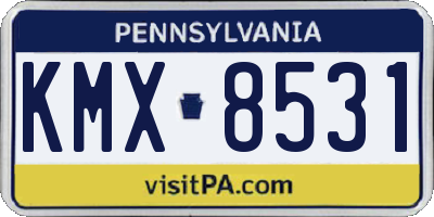 PA license plate KMX8531