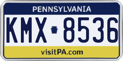 PA license plate KMX8536