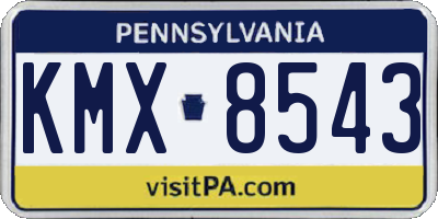 PA license plate KMX8543