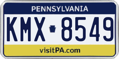 PA license plate KMX8549