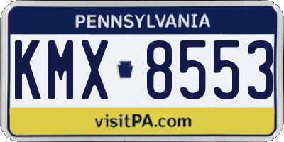 PA license plate KMX8553
