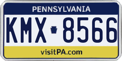 PA license plate KMX8566