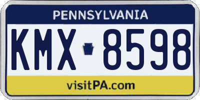 PA license plate KMX8598