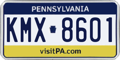 PA license plate KMX8601