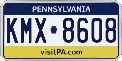 PA license plate KMX8608