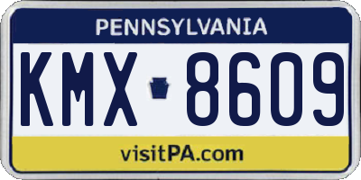 PA license plate KMX8609