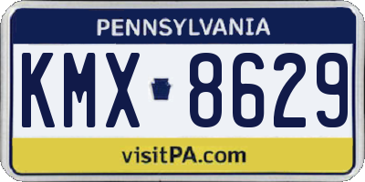 PA license plate KMX8629