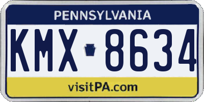 PA license plate KMX8634