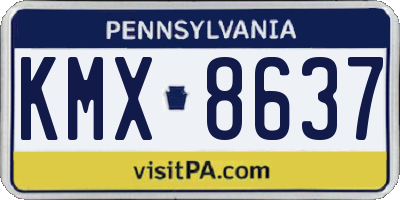PA license plate KMX8637