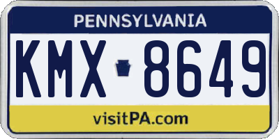 PA license plate KMX8649