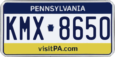 PA license plate KMX8650