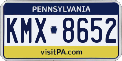 PA license plate KMX8652
