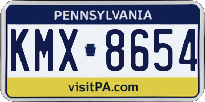 PA license plate KMX8654