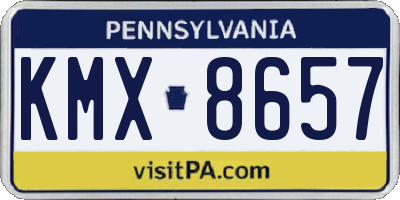 PA license plate KMX8657