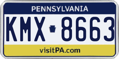 PA license plate KMX8663